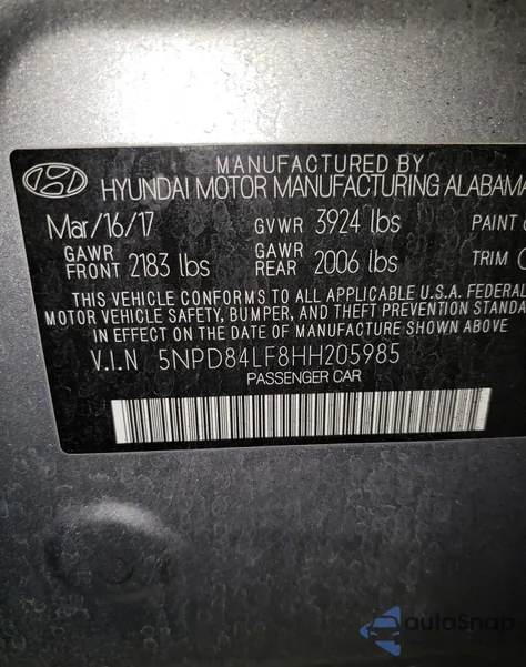 2017 Hyundai Elantra Se из США, поврежденный, VIN 5NPD84LF8HH205985